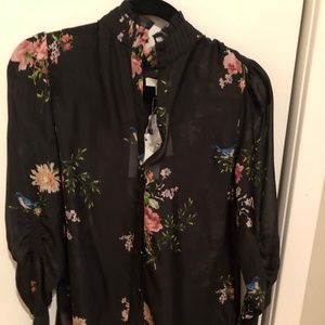 JOIE black floral blouse! NEW! Elegant!
